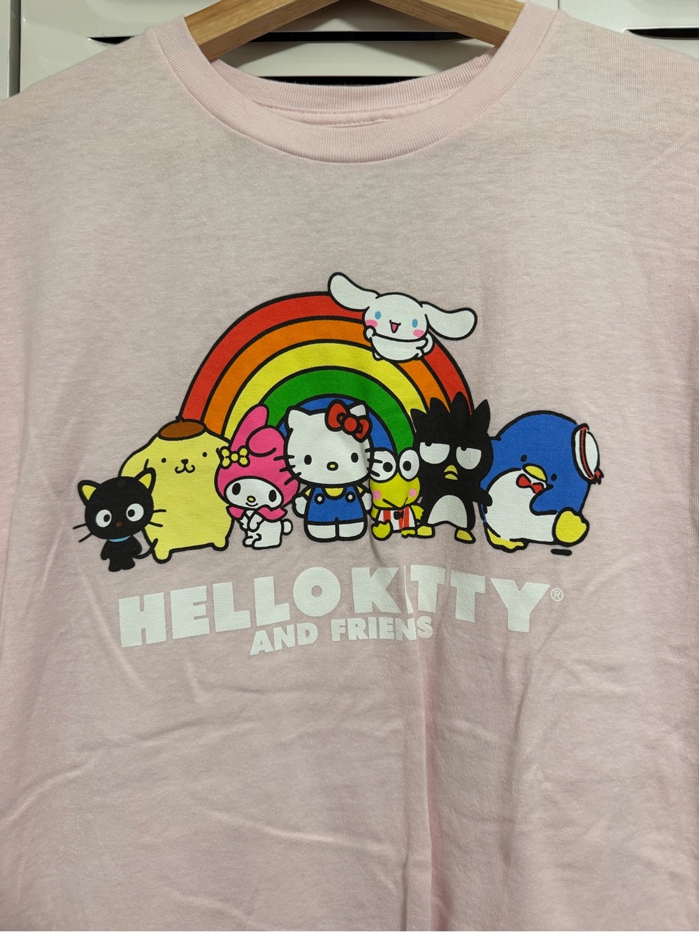 Hello Kitty Pink Tee with Rainbow & Characters - Picture 3 of 4